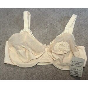 Vintage Nene Satin Lace Beige Nursing Bra Size 34D